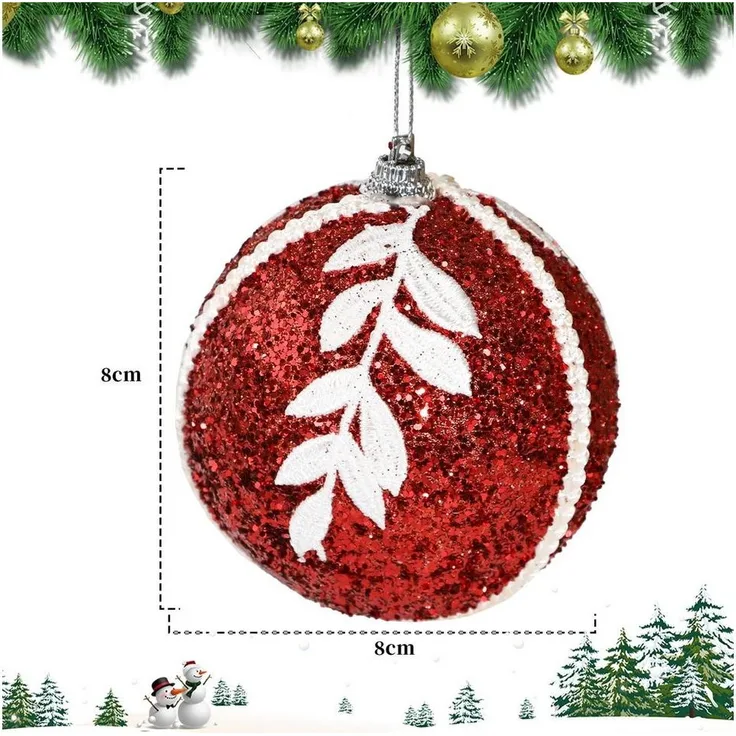 M&W DAS DESIGN Weihnachtsbaumkugel Weihnachtskugeln Christmas Decorations 8CM Rot