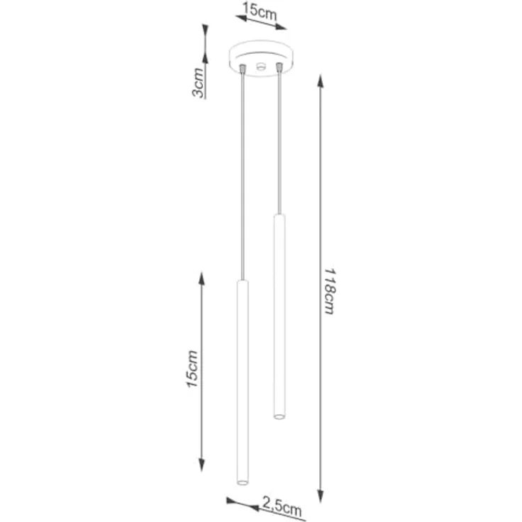 Sollux Lighting Pastelo 2 Pendelleuchte, modern schwarz, 2 Lichtquellen, aus Stahl, Höhe 118 cm, ideal für Wohnzimmer und Schlafzimmer – Bild 8