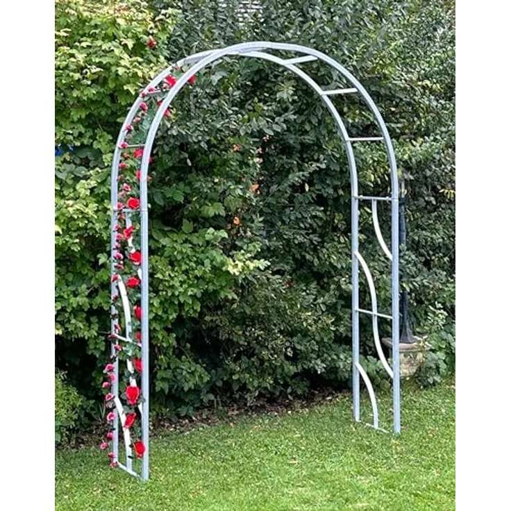 DanDiBo Rosenbogen Metall Verzinkt Massiv 150 cm Torbogen 96516 Wetterfest Rundbogen Volleisen Rankhilfe Gartenbogen Feuerverzinkt