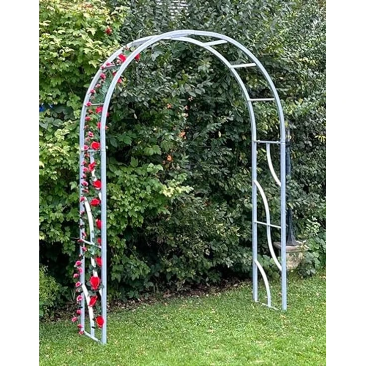 DanDiBo Rosenbogen Metall Verzinkt Massiv 150 cm Torbogen 96516 Wetterfest Rundbogen Volleisen Rankhilfe Gartenbogen Feuerverzinkt – Bild 1