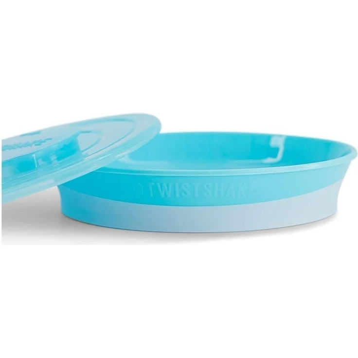 Twistshake-Platte | Babyteller mit luftdichtem Deckel | BPA-freier Baby-Entwöhnungsteller | Essenstrainingsteller | Lernteller für Kinder | 6m+ Baby-Futterteller | Neugeborenen-Essentials | Blau – Bild 4