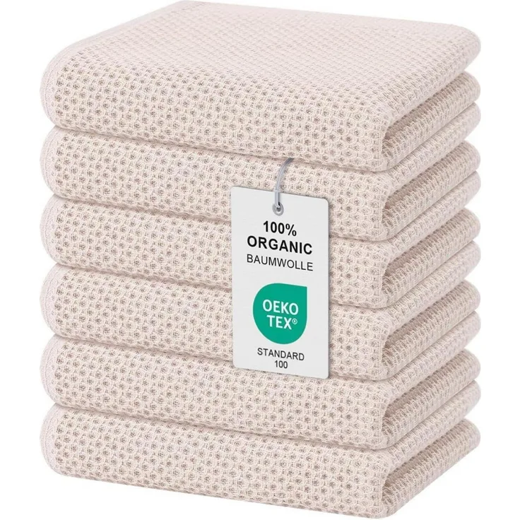 6er Set Geschirrtücher 100% Baumwolle 32x72 cm Saugfähig Weiche Küchentücher