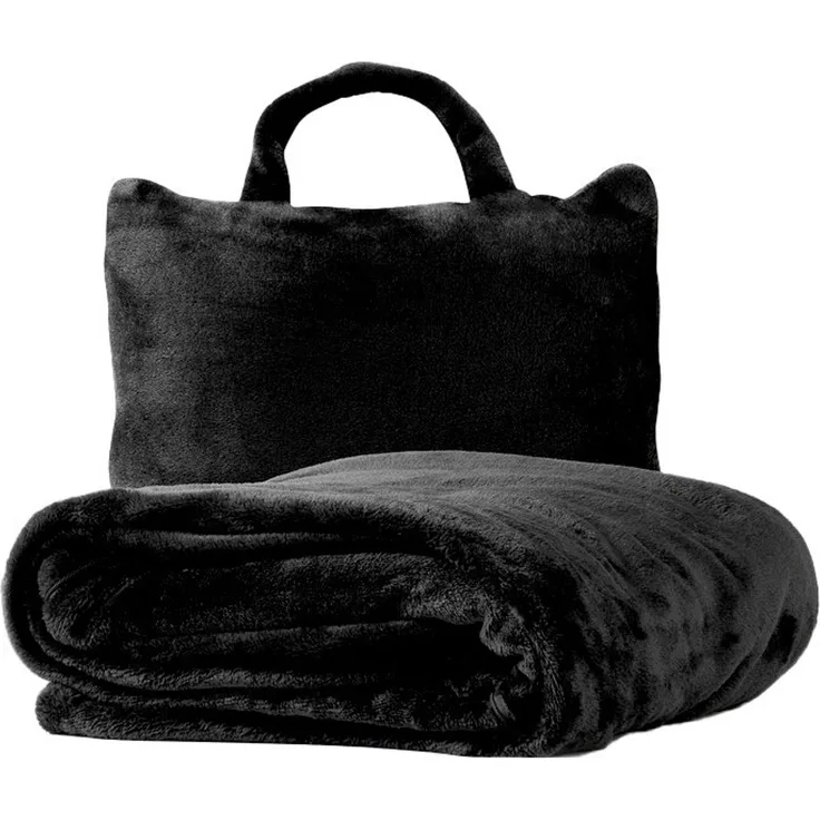 rogon 'TESSA' Plaid mit Tasche, Polyester anthrazit, 130 x 150 cm