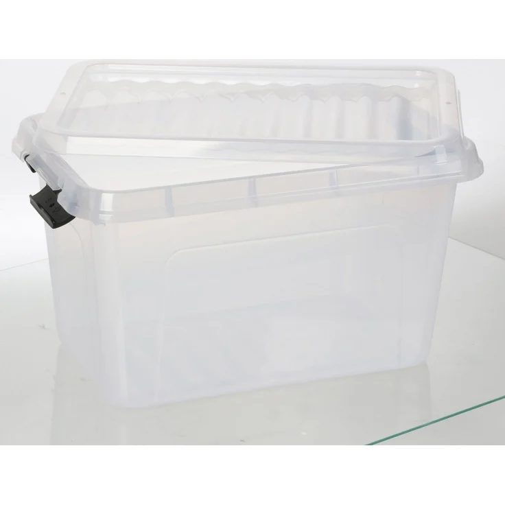 Scharnierbox 5,5L Transparent Deckel Aufbewahrung Spielzeugkiste Ordnung – Bild 2