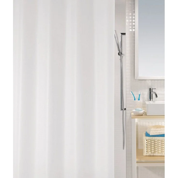 Duschvorhang BIO Breite 120 cm, Anti-Schimmel Plastik-Duschvorhang, PEVA, 120x200 cm, 100% wasserdicht, waschbar, weiß – Bild 1