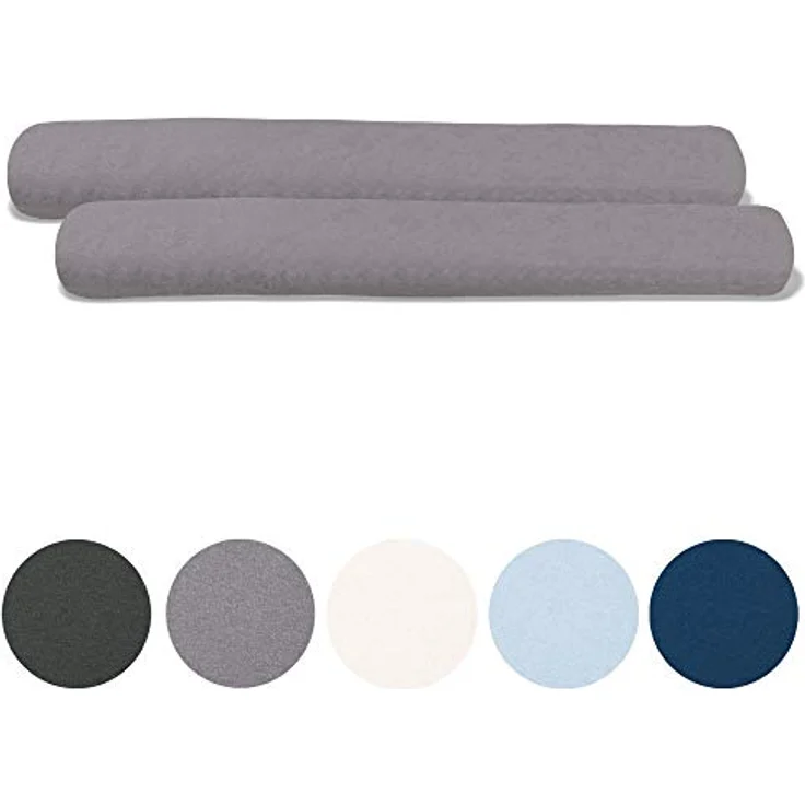 aqua-textil Classic Line Kissenbezug 2er-Set 20x145 cm dunkel grau Baumwolle Seitenschläferrolle Bezug Jersey Kissenhülle, Kopfkissenüberzug, Pillowcase, Bettkissen, Kopfkissenbezug, Reißverschluss – Bild 3