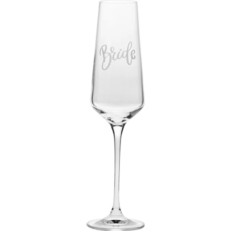 Krosno Champagnergläser Bride and Team Bride 4er Set 180 ml- Prosecco-Sekt- gläser, handgefertigt aus bleifreiem Kristallglas matt weiß verziert - JGA Gläser für Junggesellinnenabschied – Bild 6