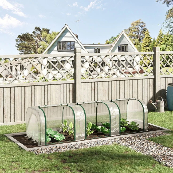 MELAYR, Mini-Gewächshaus für Tomaten, 3 m (L) x 1 m (B) x 0,8 m (H), Stahl, 140 g/m² PVC, UV-beständig, Transparent – Bild 4