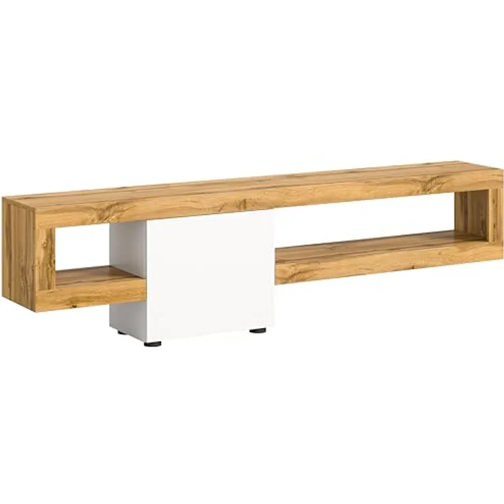 Xonox Lowboard, Weiß, Holzwerkstoff mit Push-to-Open-Technologie, 190x51x30 cm, ideal für Wohnzimmer