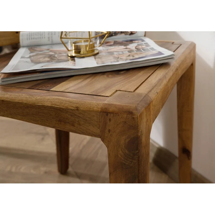 Beistelltisch 3er-Set Sheesham 50x50 / 40x40 / 31,5 x34 braun lackiert ANCONA #112 – Bild 6