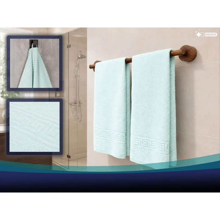 ZOLLNER Duschtücher 5er Set, 70x140 cm, grün, Baumwollmix – Bild 4