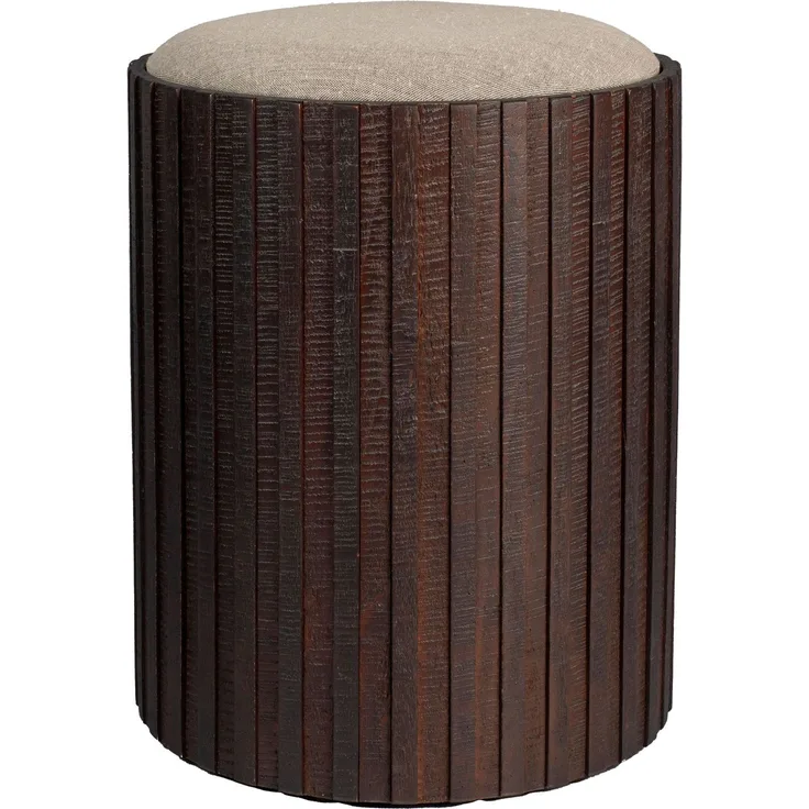 DutchBone Pouf Bay mit Stauraum aus recyceltem Teakholz in Braun 40x40x48 cm