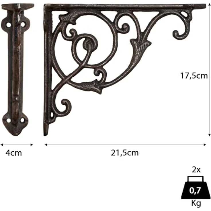 Moritz Wandregalhalter 2er Set Regalwinkel 22,5 x 18 cm Regalträger, Regalträger Regalwinkel Regalhalterung Wandregal Regal Kommode – Bild 4