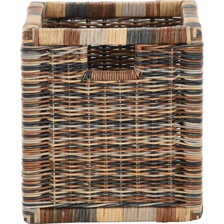 Krines Home Regalkorb Set/2 Regalkorb Aufbewahrungskorb geflochten Rattan (Quadratisch) (2-teiliges Set), Korbset Aufbewahrung Regal Schrankkorb Korb, ca. 28 x 29 x 30 cm – Bild 2