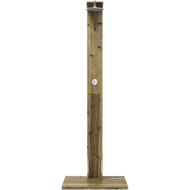vidaXL Gartendusche 214,5 cm Imprägniertes Kiefernholz und Edelstahl 886347 – Bild 4