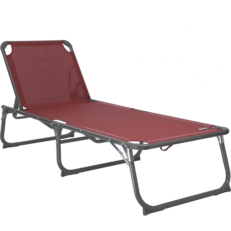 HOMECALL Aluminium-Klappliege, Textilene-Gewebe, 200x70 cm, Max. Tragkraft 150 kg - Rot – Bild 1