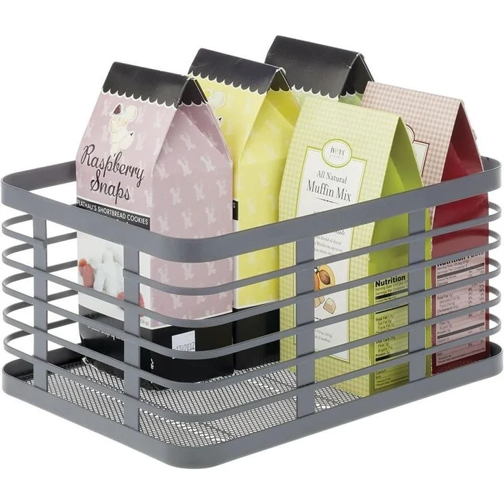 mDesign Allzweckkorb Aufbewahrung Drahtkorb Organizer 6er-Set Metall Grau – Bild 7