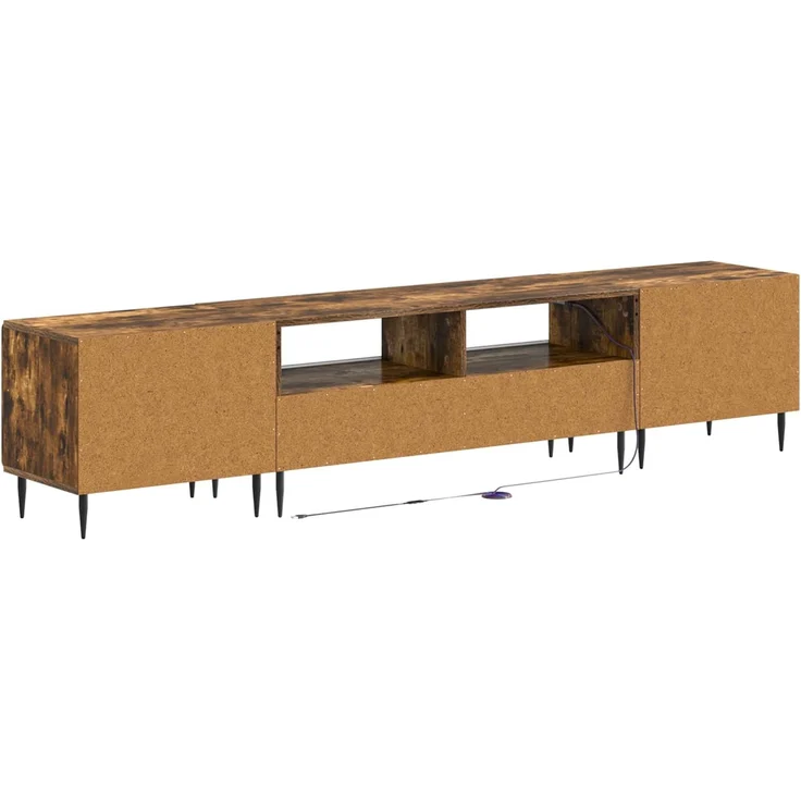 vidaXL 3-teiliges LED TV Regal ZWOLLE Raucheiche Holzwerkstoff 3416521 – Bild 6