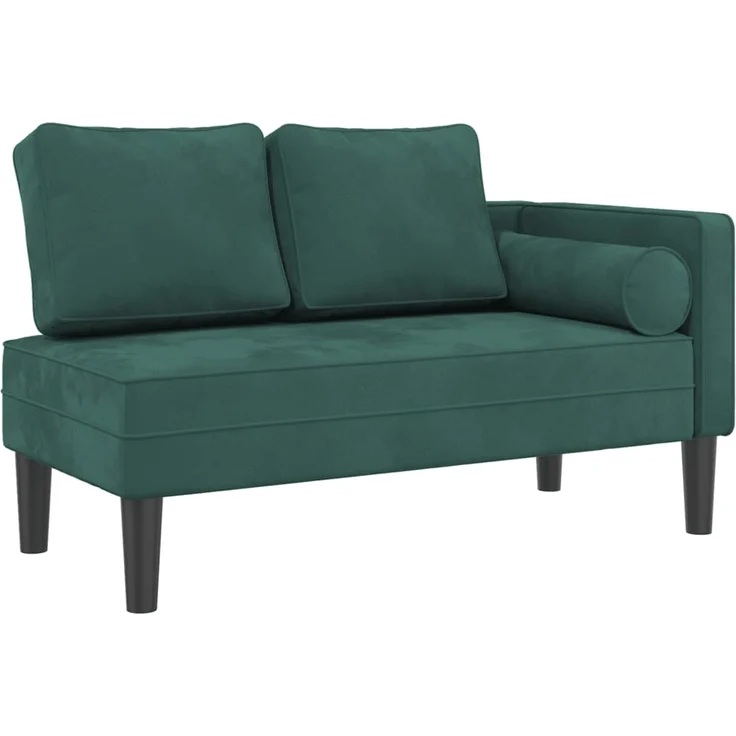 vidaXL Chaiselongue mit Kissen Dunkelgrün Samt – Bild 1