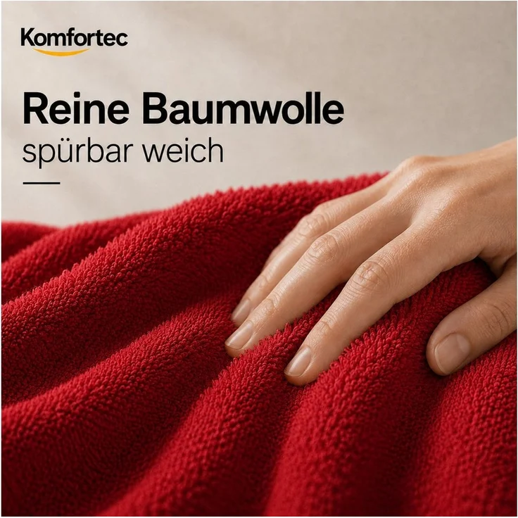 Komfortec Handtuch Set 3er Set 100% Baumwolle, weich & saugfähig, 470g/m², Frottee (3-St) – Bild 2