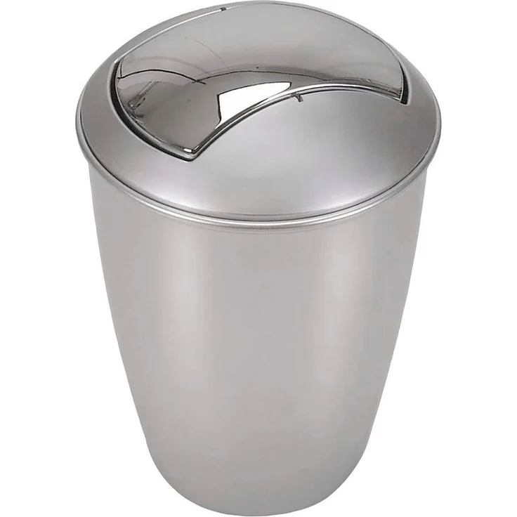 Spirella Kosmetikeimer "Atlanta" mit Schwingdeckel 5 Liter (ØxH): 20x30 cm Silber Grau