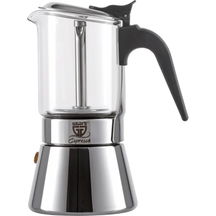 GRÄWE Espressokocher mit Glaskanne, 4 Tassen