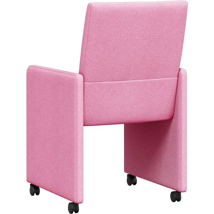 vidaXL Esszimmerstühle mit Rollen 2 pcs Rosa 58 x 65 x 94 cm Stoff 42017838 – Bild 5