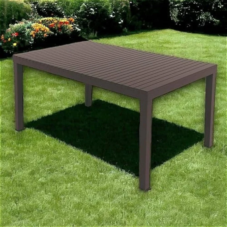 Dmora - Außentisch Maratea, rechteckiger Esstisch, Mehrzweck-Gartentisch, 100% Made in Italy, 150 x 90 x 72 cm, Anthrazit – Bild 4