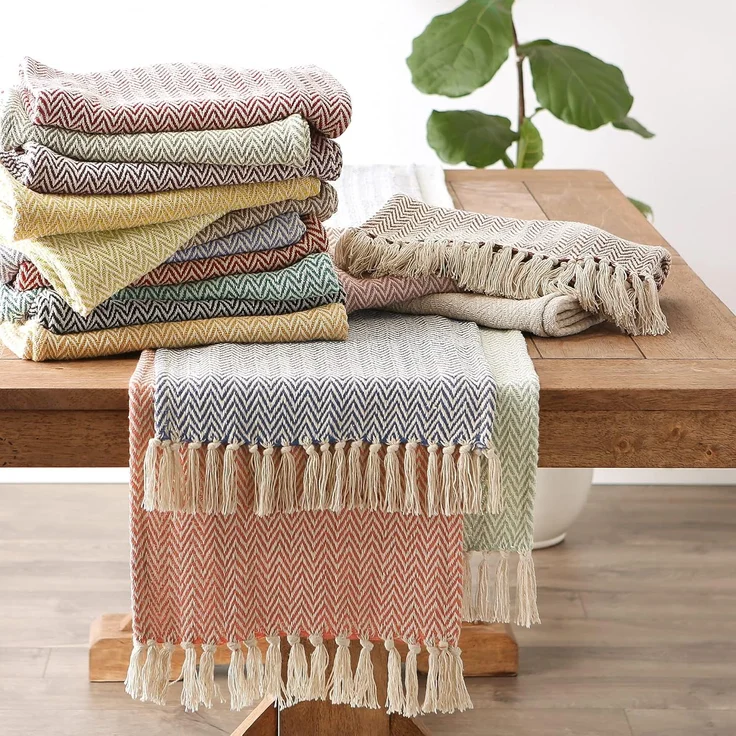 DII Woven Basic Tabletop Collection Chevron Tischläufer, 15 x 72 cm, Schwarz – Bild 6