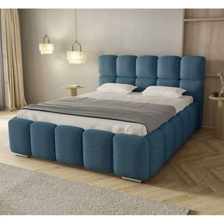 thematys Polsterbett mit Bettkasten & Lattenrost – Stauraumbett 160x200cm, mit 19 cm 7-Zonen-Wende-Taschenfederkern H3/H4 mit Kokos, Türkis – Bild 6