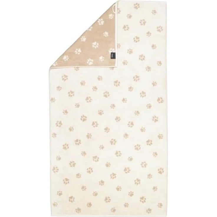 Cawoe Duschtuch We love dogs, Beige, 80x150 cm, Oeko-Tex® Standard 100, saugfähig, strapazierfähig, Made in Germany