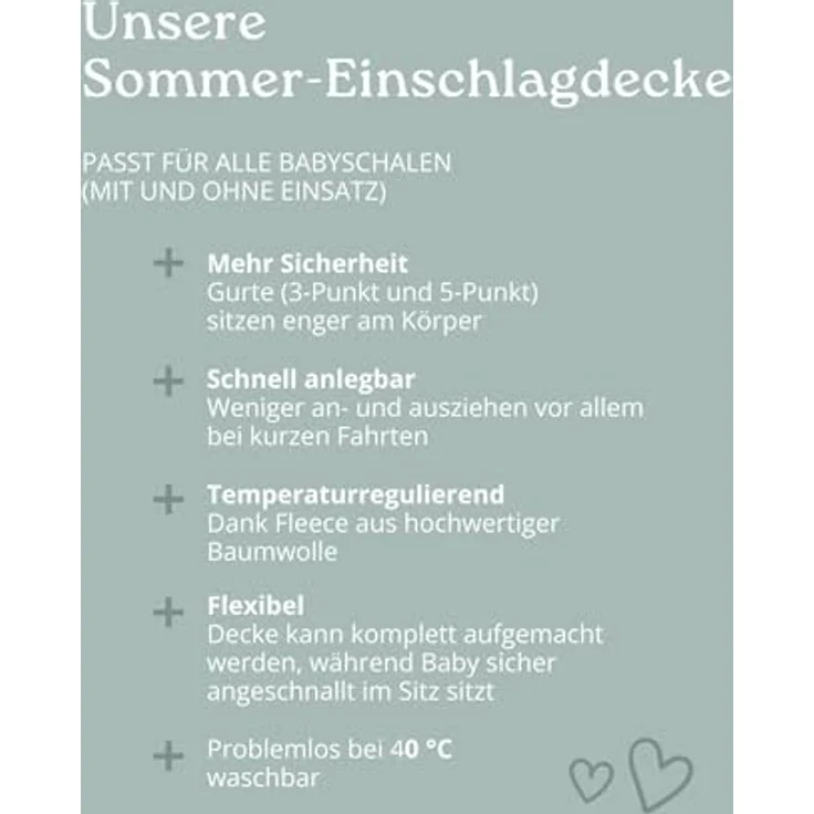 ULLENBOOM Einschlagdecke Babyschale Sommer, Aus 100% OEKO-TEX Materialien - Leo (Made in EU) - Decke für Babyschale & Kinderwagen, Für gängige Kindersitze, ideal für 0 bis 9 Monate – Bild 5