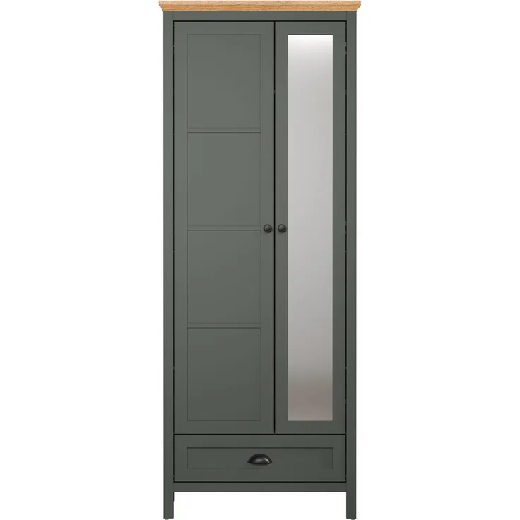 Trendteam 'Stanton' Garderobenschrank, Tannengrün Dekor/ Evoke Eiche Nachbildung, B/H/T: 77 / 198 / 39 cm