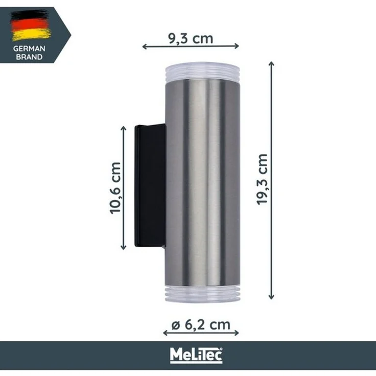 MeLiTec Wandleuchte LED Wand-Außenleuchte 145 & 145-1, schwarz matt oder silber, Up and Down Leuchte für innen und außen, IP44, moderne LED-Wandlampe – Bild 4