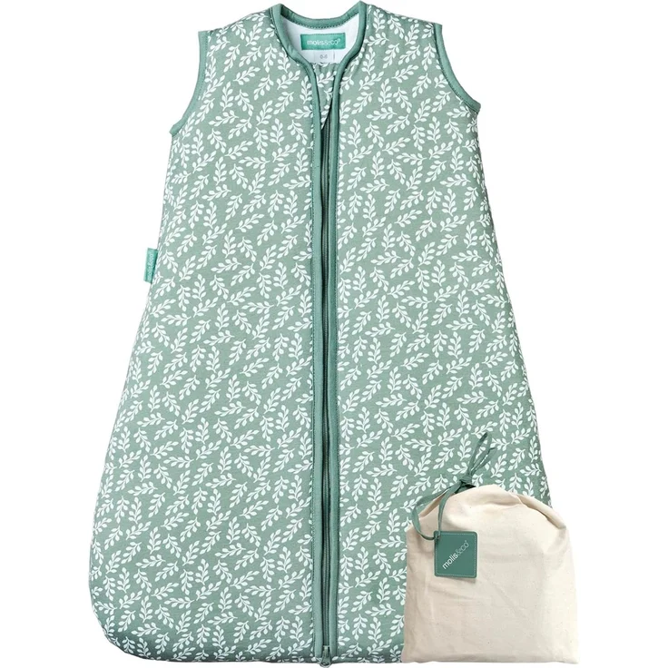 molis&co - Baby Schlafsack ärmellos - Ideal für den Winter - Babyschlafsack tog 2.5 ohne Ärmel - 100% Baumwolle (Oeko-TEX 100), Premium Qualität - Green Garden (85 cm, 6-18 Monate) – Bild 1