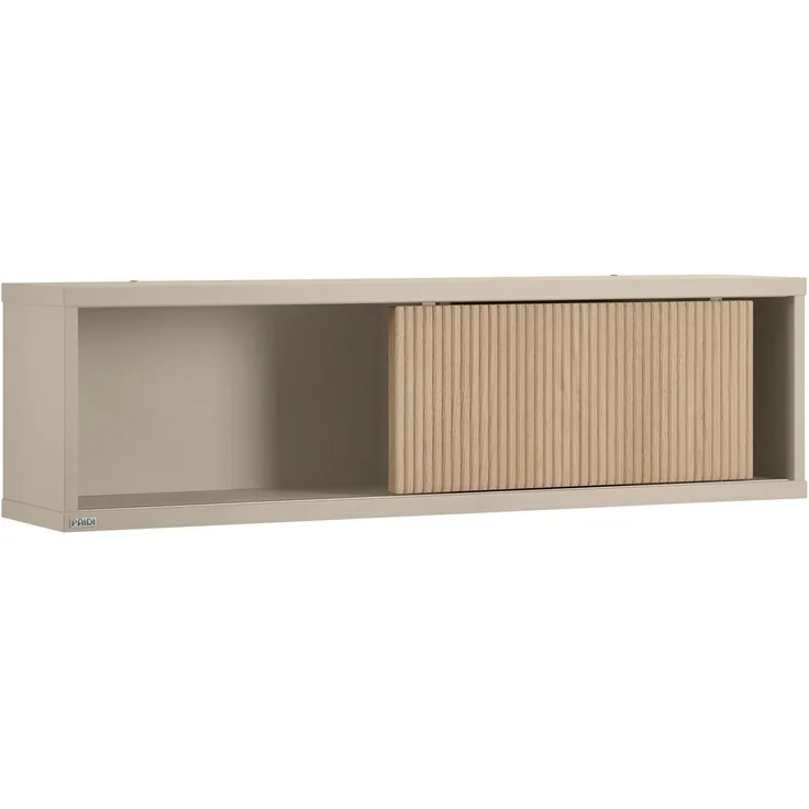 PAIDI Wandregal JONTE in Beige mit Schiebetür & 2 Fächern, Hängeregal, 20 Kg Tragkraft, Wandboard