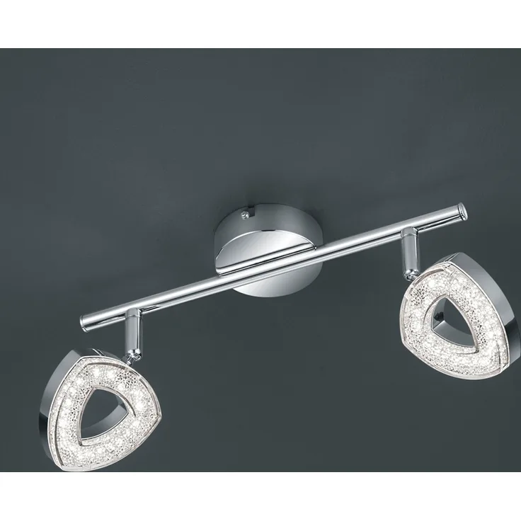 LED Deckenstrahler TOURS 2-flammig Silber Chrom, Breite 30cm