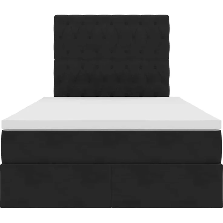 vidaXL Aufbewahrungsbett mit Matratze Schwarz 120 x 190 cm Samt 3372077 – Bild 7