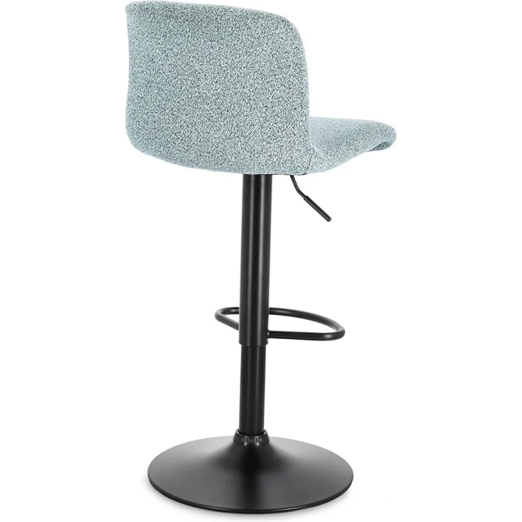 Barhocker Rafael 2er-Set, Stoff und Metall, modern höhenverstellbar, aquamarin-schwarz, gepolstert – Bild 3