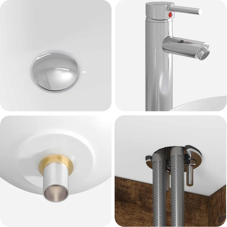 vidaXL Badezimmerschrank-Set 2 stk. Geräucherte Eiche 3404089 – Bild 8