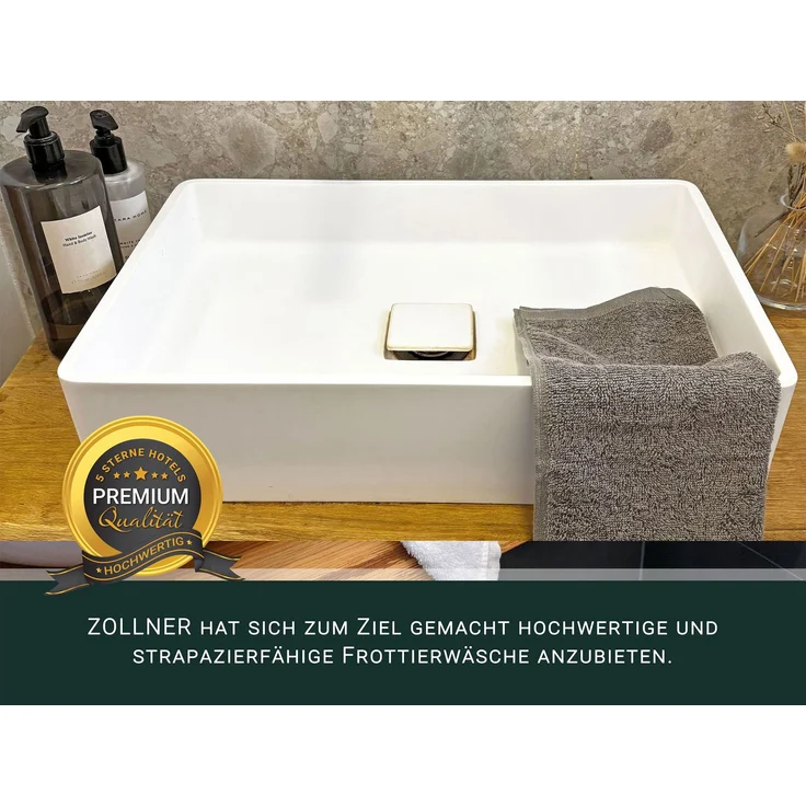 ZOLLNER Gästehandtücher 10er Set, Baumwolle, 30x50 cm, taupe – Bild 3