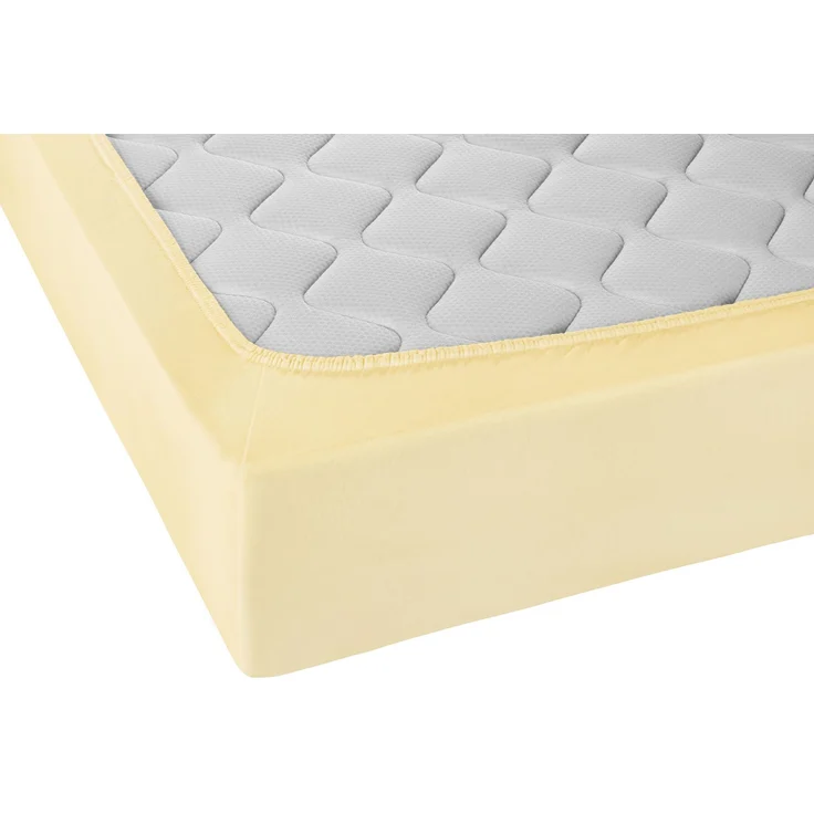 biberna Jersey-Elastic-Spannbetttuch , gelb, 1 x 140 x 200 cm - 160x220 cm – Bild 2