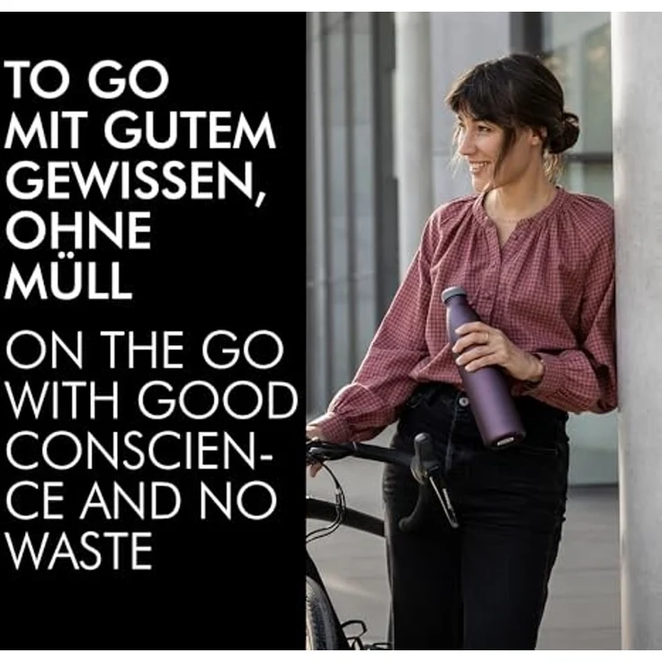 THERMOcafé Isolierflasche TC BOTTLE, aus doppelwandigem Edelstahl, spülmaschinenfest, gummierter Drehverschluss, absolut dicht bei Kohlensäure – Bild 5