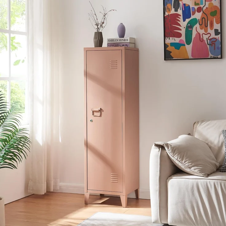Einzelspind Kurikka 137x38x38 cm Hellbraun [en. casa] – Bild 5