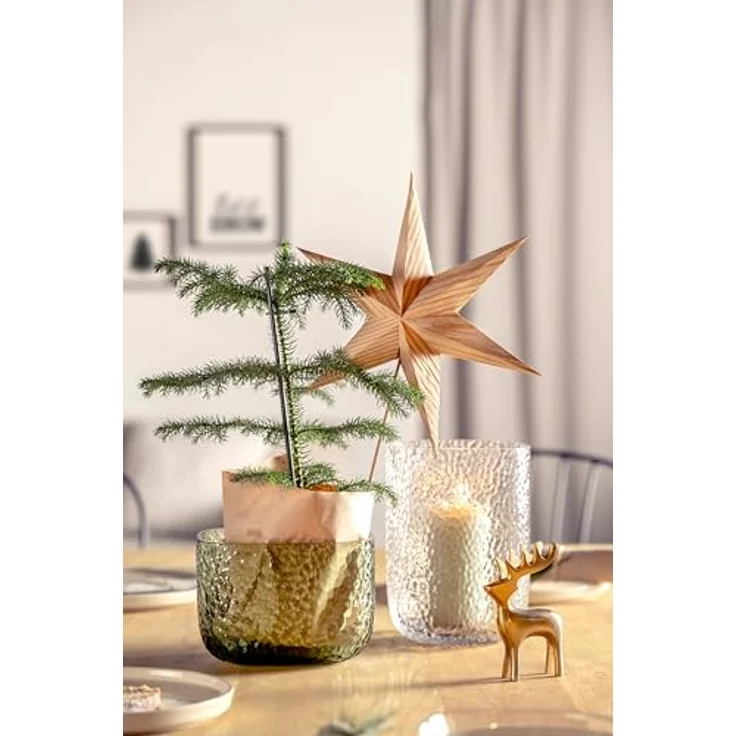 LEONARDO HOME Martello Vase, vielseitige Blumenvase mit haptischer Oberfläche, zeitloses Dekorationsstück, grün, Höhe 13 cm – Bild 3