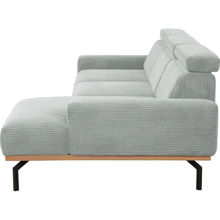 Sofa mit Longchair rechts Katrien Cordstoff silber – Bild 5