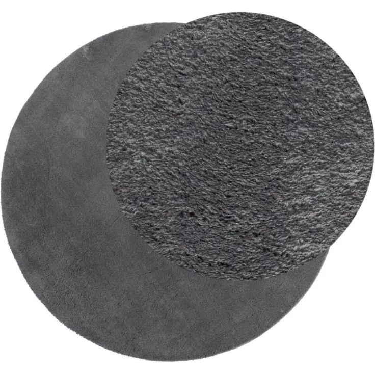 vidaXL Teppich HUARTE Kurzflor Weich und Waschbar Anthrazit Ø 100 cm 375009 – Bild 7