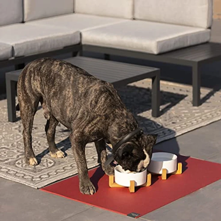 SanoZoo® Napfunterlage - Öko-TEX - Made in Germany - rutschfeste Futtermatte für Hunde & Katzen 60x90 cm Blau, wasserfest – Bild 9