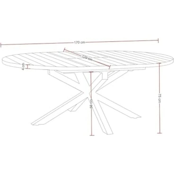 Destiny Gartentisch ARONA, Ø120/ (oval 170x120)x75cm, Aluminium – Bild 3