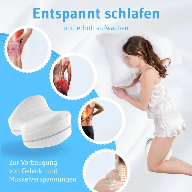 Third of Life Kniekissen Knie-Stützkissen für Seitenschläfer mit Memory Schaum, (1-St, Ergonomische Kniekissen für die Seitenlage von Third of Life), Unterstützt optimal eine gesunde Körperhaltung und die Wirbelsäule – Bild 5
